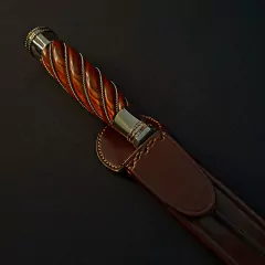 Cuchillo Airon Solingen encabado en madera gallonada con alpaca .