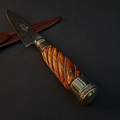Cuchillo Airon Solingen encabado en madera gallonada con alpaca . - online store
