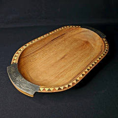 Bandeja de madera en Pacará y alpaca con incrustaciones. 50cm. - (copia) - buy online