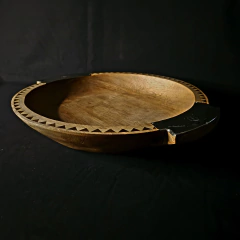 Fuente redonda de madera y alpaca. 40cm. - (copia) - buy online