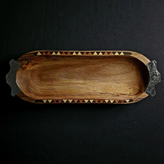 Fuente de madera y alpaca con detalles taraceados. 45cm. - (copia) - buy online