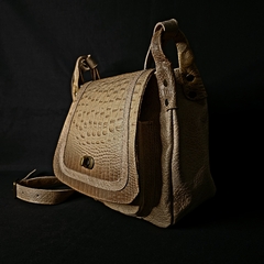 Cartera de dama en cuero combinada original. - tienda online