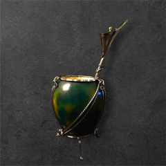 Mate Galleta de calabaza y alpaca. Hoja de parra. - (copia) - Distinguida Tradición | Marroquinería y Platería Criolla | Regalos exclusivos | San Rafael Mendoza