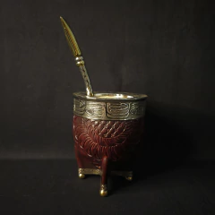 Mate Imperial Premier con bombillón de alpaca cincelado. - tienda online