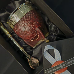 Mate Imperial Premier con bombillón en caja . - Distinguida Tradición | Marroquinería y Platería Criolla | Regalos exclusivos | San Rafael Mendoza