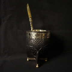 Mate Imperial Premier con bombillón de alpaca cincelado. - tienda online