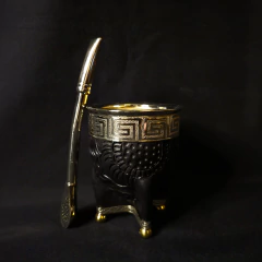 Mate Imperial Premier con bombillón de alpaca cincelado. - comprar online