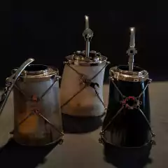 Mate de hueso y alpaca con bombilla. - comprar online