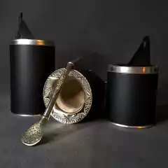 Juego matero con mate Uruguayo modelo Camionero ci - Distinguida Tradición | Marroquinería y Platería Criolla | Regalos exclusivos | San Rafael Mendoza