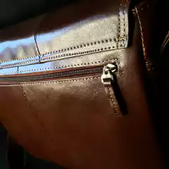 Morral de cuero vacuno Premier grande