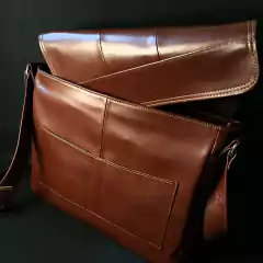 Morral de cuero vacuno Premier grande - comprar online