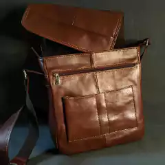 Morral de cuero PREMIER mediano - comprar online