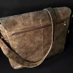 Morral de cuero vacuno Premier grande - tienda online