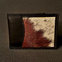 Billetera de cuero y pelo vacuno on internet