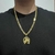 Corrente 60cm Groumet dupla 8mm + Pingente Cavalo e ferradura - Banhado a Ouro 18K - loja online
