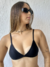 Top Triângulo Preto Canelado - comprar online