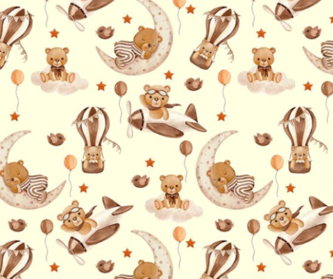 Tricoline Estampa Digital - Moon Bear