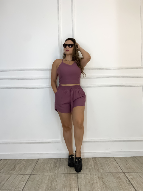 Conjunto Cropped e Short Zoe - comprar online