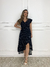Vestido Midi Envelope - Poá Preto