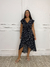 Vestido Midi Envelope - Poá Preto - loja online