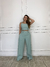 Conjunto Alfaiataria Cropped e Calça Pantalona Fernanda - Verde Chá na internet