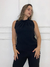 Blusa Regata Gola Drapeada - Preto - comprar online