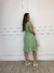 Vestido Curto Decote Canoa Butterfly Pintinhas - Verde - Vierbo - Moda Feminina com Elegância e Estilo