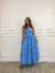 Vestido Midi Crepe Olívia Florzinhas - Azul Claro - comprar online