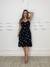 Vestido Feminino de comprimento curto, tecido viscolinho, estampas de borboletas. 