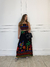 Conjunto Saia Cropped Estampado Alice - Preto - comprar online