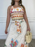 Conjunto Saia Cropped Estampado Alice - Bege na internet