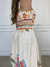 Conjunto Saia Cropped Estampado Alice - Bege - Vierbo - Moda Feminina com Elegância e Estilo