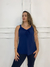 Regata Decote V Transpassada - Azul Marinho - comprar online