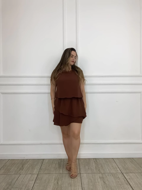 Macaquinho Camadas Perla - Marrom - comprar online