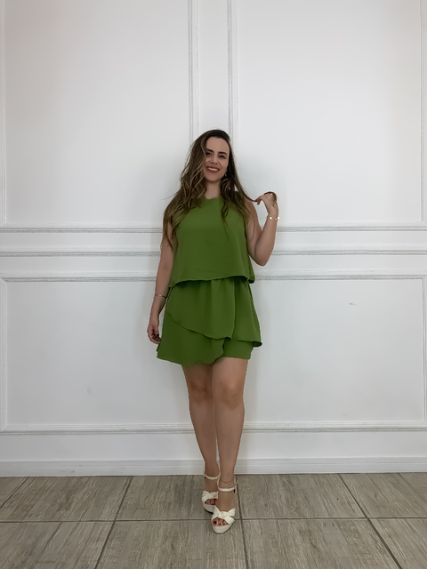 Macaquinho Camadas Perla - Verde Pistache - comprar online