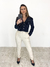 Camisa Cropped Risca de Giz - Preto - comprar online