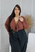 Conjunto Belle blusa+pantalona+cinto/chocolate - loja online