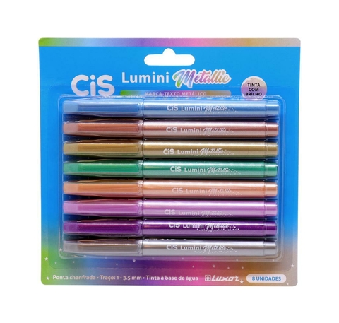 Marca Texto Lumini Metallic Estojo c/ 8unid CiS