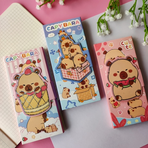 Kit Bloco de Notas Adesivo Capivara com Velcro 60fls