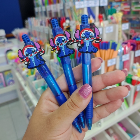 CANETA ESFEROGRÁFICA STITCH NATAL TINTA AZUL