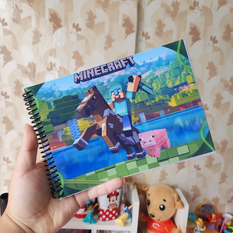 Livro de Colorir MINECRAFT 52 Desenhos 120gr A5 - Estilo Bobbie Goods