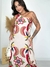 Vestido Um Ombro Detalhes Fenda lateral Em Viscose sarjada na internet