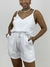 Short Viscolinho Básico c/ Elástico Cintura e Bolsos Laterais Branco - loja online