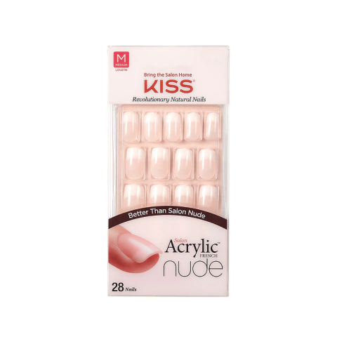 Uñas Kiss Salon Acrylic Nude French Nails Cashmere