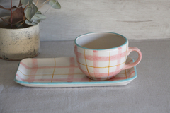 CONJUNTO: Taza + Bandeja Madiana TARTAN - comprar online