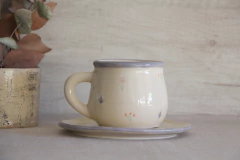 CONJUNTO Darcy: Taza Cachita + Plato Flor - Dnna cerámica