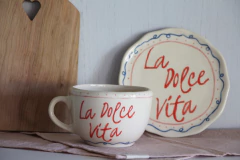 CONJUNTO DOLCE VITTA Taza + Plato Flor