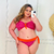 Imagem do Biquíni FAIXA Laranja com Estampa Rosa