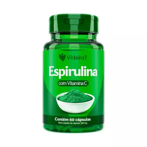 Espirulina em Cápsulas com Vitamina C 500mg - 60 Cápsulas - Videira7