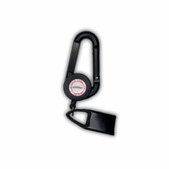 Black Keychain BluntsFourLife Mosquetão Anti-Furto Clipper (White Logo)